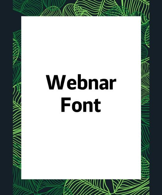 Webnar Font Family Free Download