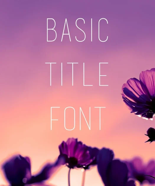 Basic Title Font Free Download