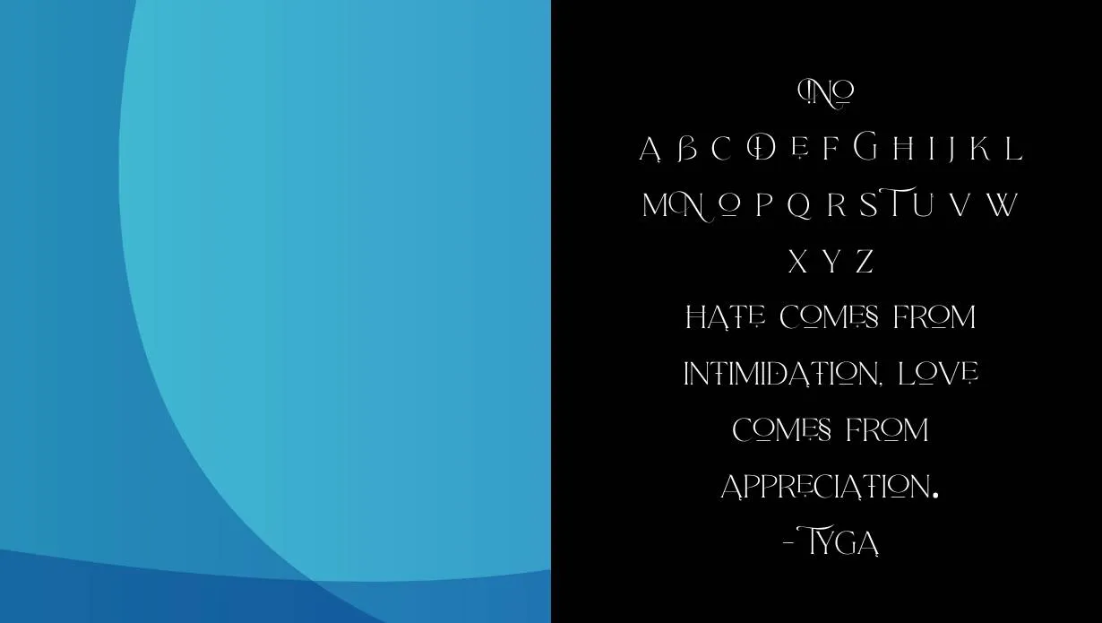 view of Qene-g Font family