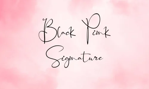 Black Pink Signature Font Free Download
