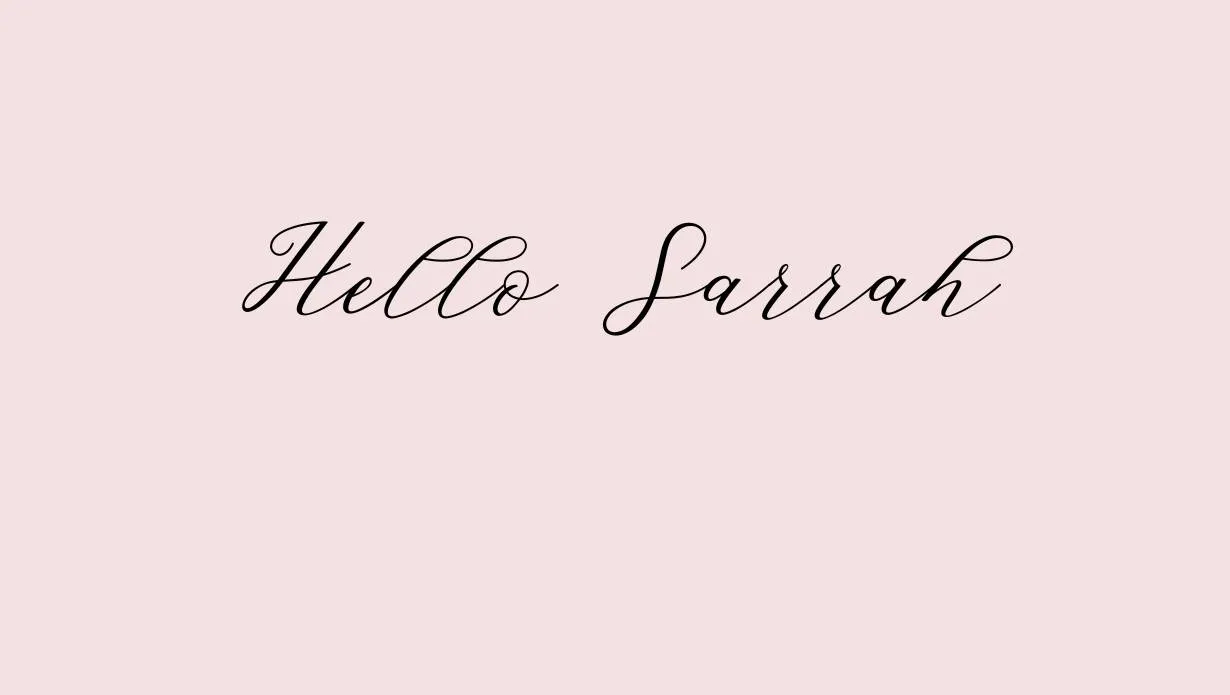 Hello Sarah Font Free Download